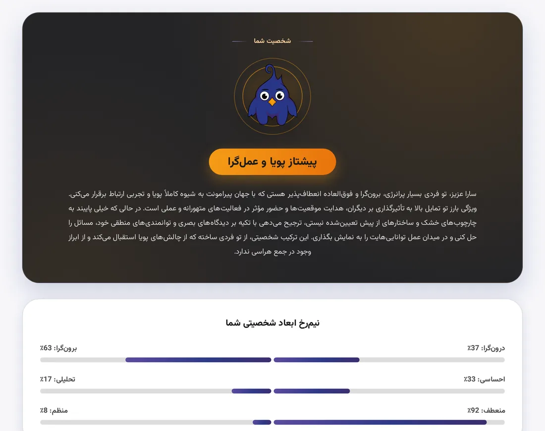 تیپ شخصیتی تو